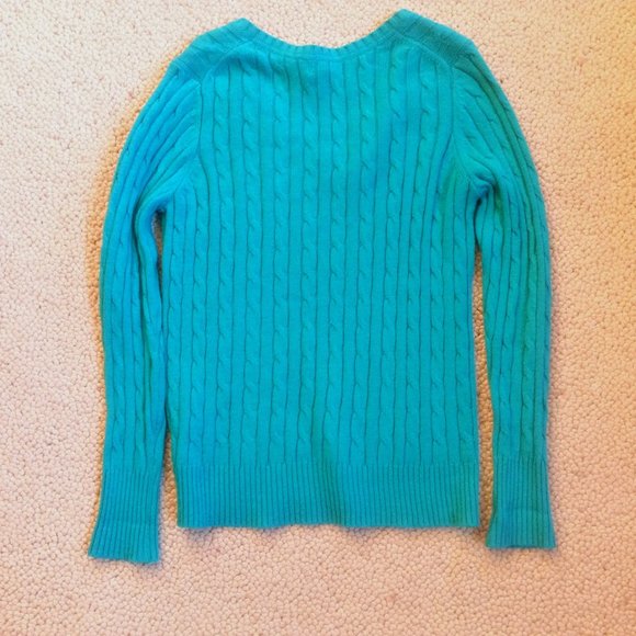 Vintage Cable Knit Wool Blend Long Sleeve V-Neck by JC Penney Size XL Petite - Picture 5 of 5